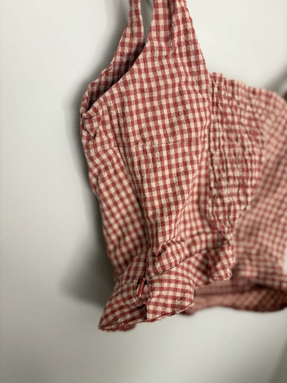 Zara TRF Collection Cottagecore Gingham Tie-Shoulder Crop Top Sz XS - Picture 5 of 5